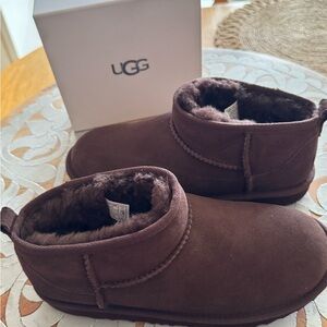 UGG Brown Suede Ultra Mini Ugg Boots
